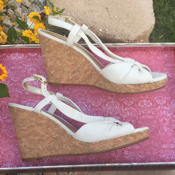 ANTONIO MELANI LEATHER WEDGE HEELS SZ 10 - Picture 2 of 6